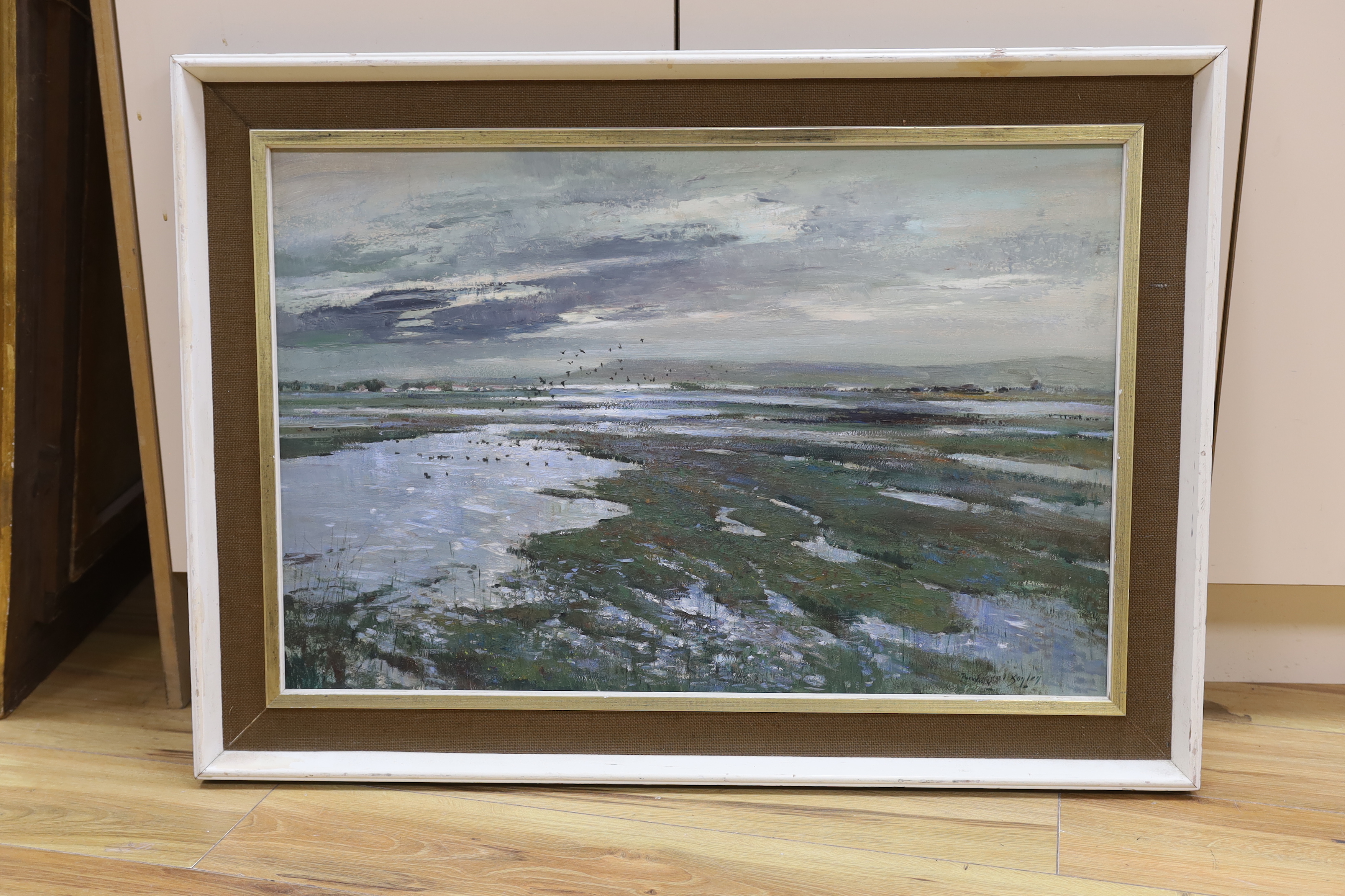 Errol Stephen Boyley (1918-2007), oil on board, 'Wetland landscape', signed, 49 x 75cm